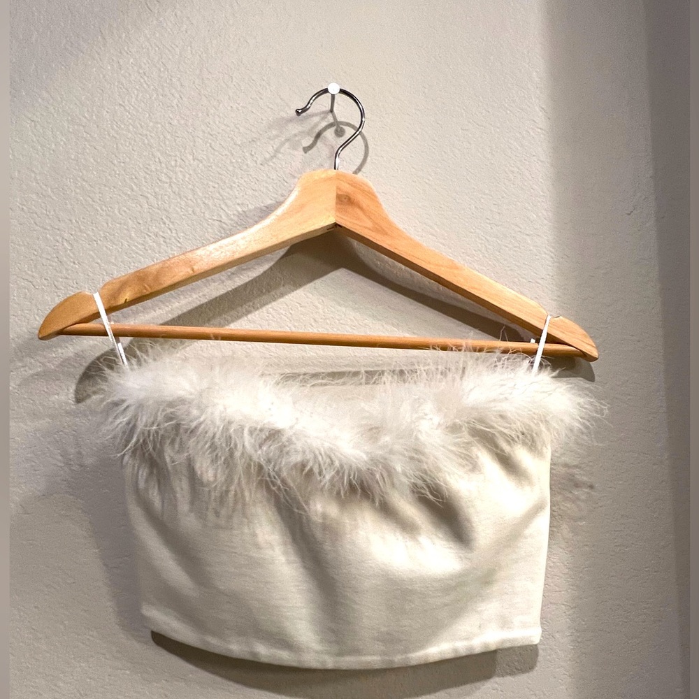 Revolve superdown olivia strapless top in white. Bridal top or bachelorette